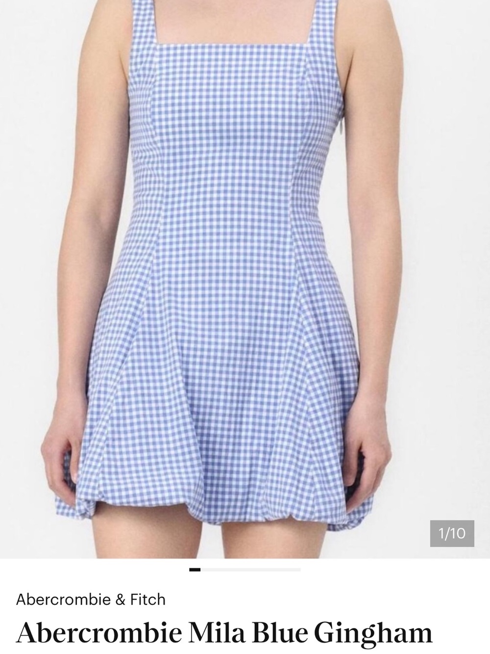 Abercrombie & Fitch Light Blue Gingham Mini Dress